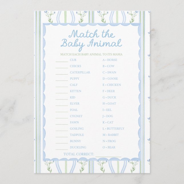 Silly Little Goose Baby Shower Game (Front)