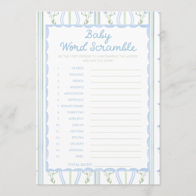 Silly Little Goose Baby Shower Game (Front)