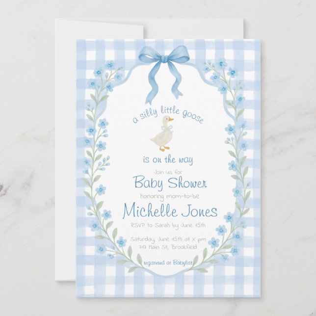 Silly Little Goose Baby Shower  Invitation (Front)