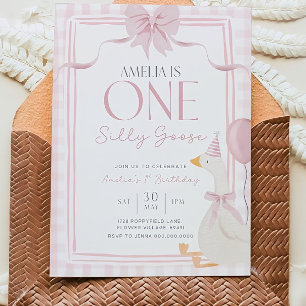 Silly Little Goose Birthday Invite. Editable Silly Invitation