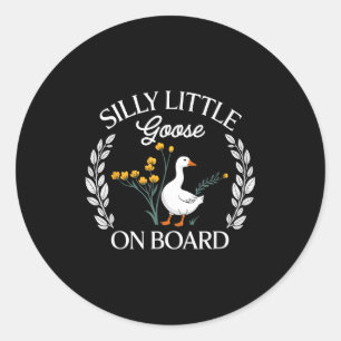Silly Little Goose On-board Est 2026 Pregnancy Ann Classic Round Sticker
