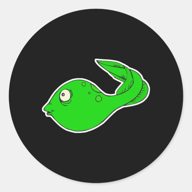 silly little tadpole classic round sticker (Front)