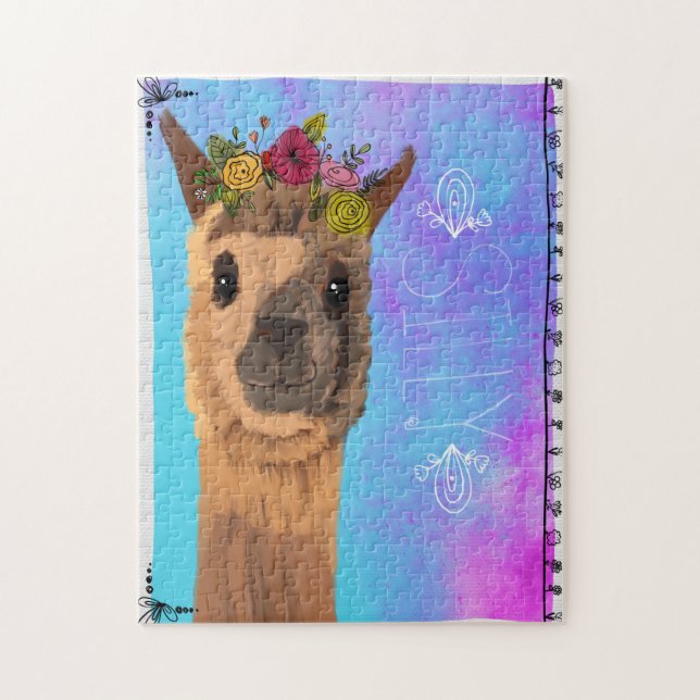 Silly Llama Spirit Animal Puzzle (Vertical)