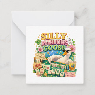 Silly Mahjong Goose Cute Bird Card