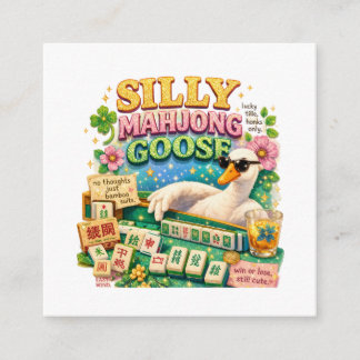 Silly Mahjong Goose Cute Bird Enclosure Card