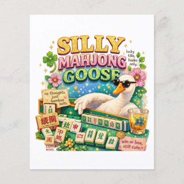 Silly Mahjong Goose Cute Bird Flyer (Front)