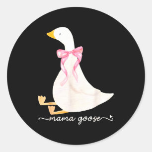 Silly Mama Goose Daddy Goose Matching Goose Family Classic Round Sticker