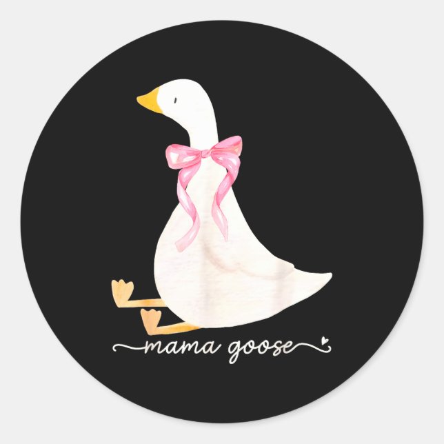 Silly Mama Goose Daddy Goose Matching Goose Family Classic Round Sticker (Front)