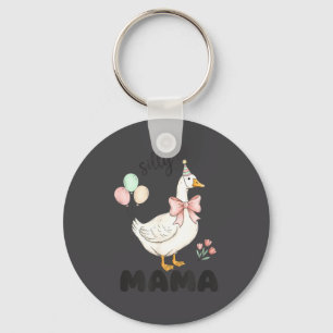 Silly Mama Goose Mom Birthday Party Family Matchin Key Ring