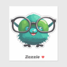 Silly Mole Brainiac With Glasses Sticker