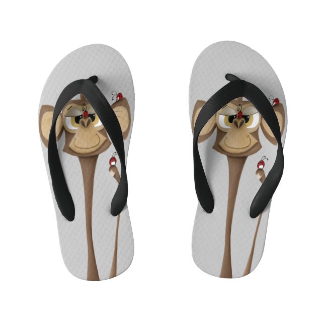 Silly Monkey and Ladybugs Kid's Flip Flops (Footbed)