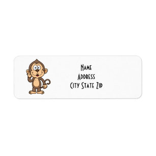 **SILLY MONKEY CARTOON** RETURN ADDRESS LABELS