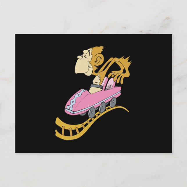 silly monkey in roller coaster postcard (Front)