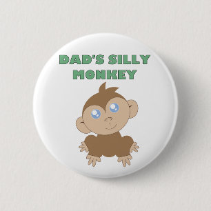 Silly Monkey - Standard, 2¼ Inch Round Button 6 Cm Round Badge