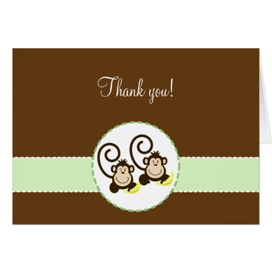 SILLY MONKEYS Folded Thank you notes