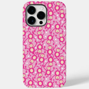 Silly Monkeys in Pink Pattern Fun Cute Kids Case-Mate iPhone 14 Pro Max Case