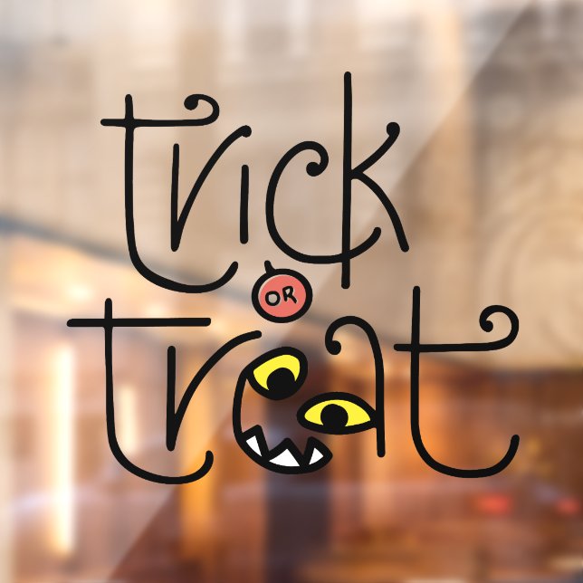 Silly Monster Face Halloween Trick or Treat Window Cling (Sheet 2)