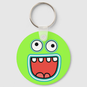 Silly Monster Grin Face Key Ring