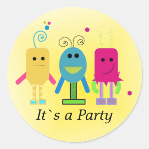 Silly Monsters Party Classic Round Sticker