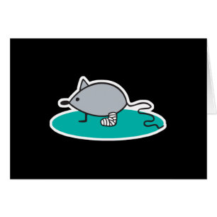 silly mouse with broken leg