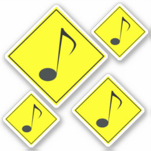 Silly Musical Note Traffic Sign Style Stickers