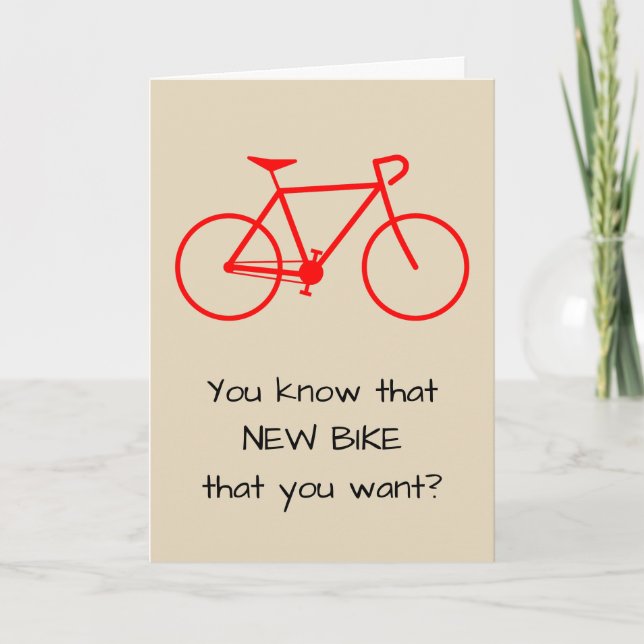 Silly New Bike Birthday Card (Front)