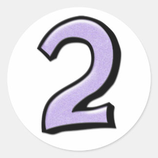 Silly Number 2 lavender white Sticker