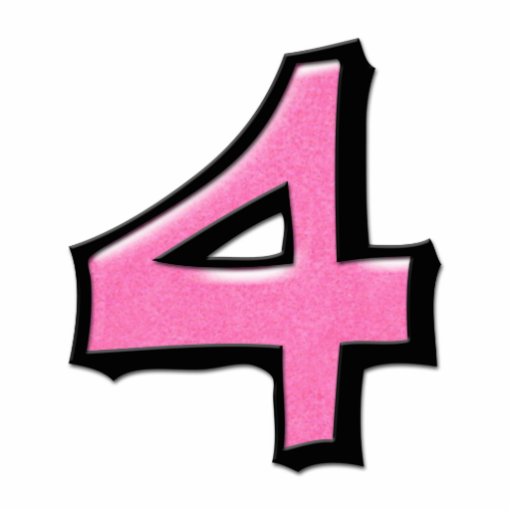 Silly Number 4 pink Cake Topper | Zazzle