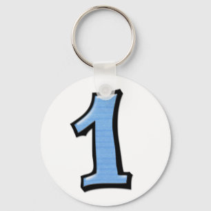 Silly Numbers 1 blue Keychain