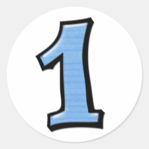 Silly Numbers 1 blue Sticker