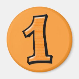 Silly Numbers 1 orange Magnet