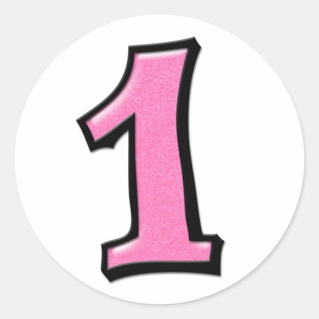 Silly Numbers 1 pink Sticker (Front)