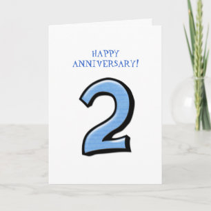 Silly Numbers 2 blue Anniversary Card
