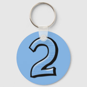 Silly Numbers 2 blue Keychain