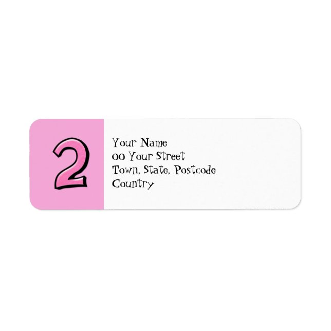 Silly Numbers 2 pink Return Address Label (Front)