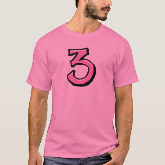 Silly Numbers 3 pink Men's T-shirt
