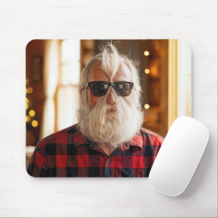 Silly Old Man With Beard Under Sunglasses Mouse Mat