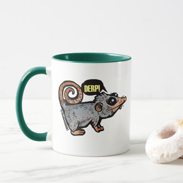 silly opossum mug (With Donut)