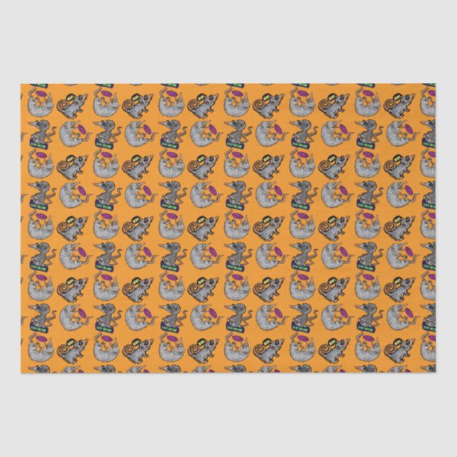 silly opossum tissue paper (Front)