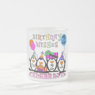 Silly Penguins 2nd Birthday T-shirts and Gifts Frosted Glass Coffee Mug