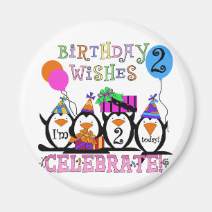 Silly Penguins 2nd Birthday T-shirts and Gifts Magnet