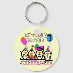 Silly Penguins 4th Birthday T-shirts and Gifts Key Ring