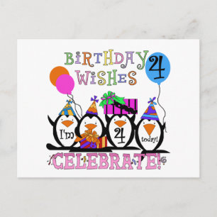 Silly Penguins 4th Birthday T-shirts and Gifts Postcard