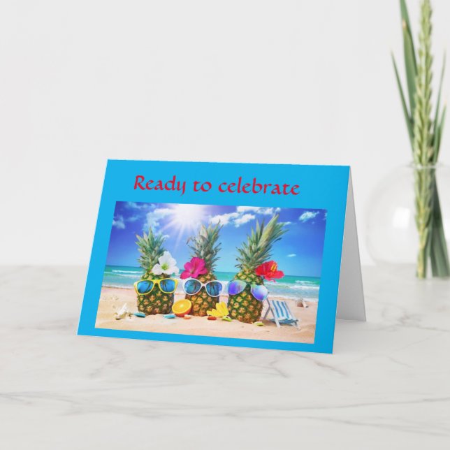 SILLY PINEAPPLE'S SAY HAPPY "40th BIRTHDAY" Card (Front)