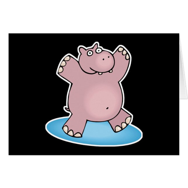 silly pink dancing hippo (Front Horizontal)