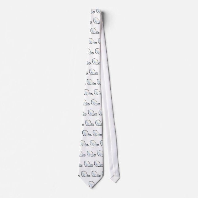 silly polar bear wearing sunglasses tie (Front)