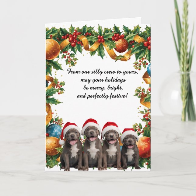Silly puppies holiday card (Front)