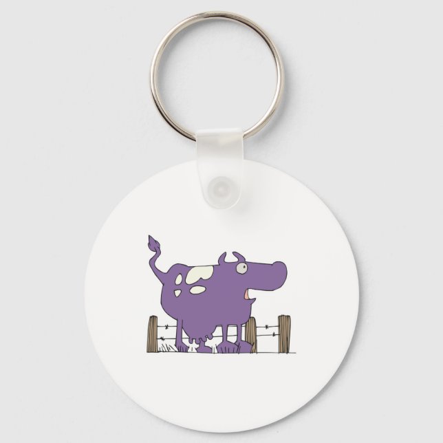 Silly Purple COw Key Ring (Front)