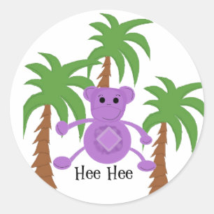 Silly Purple Monkey Classic Round Sticker
