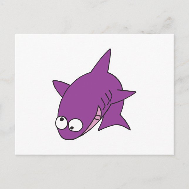 silly purple shark postcard (Front)